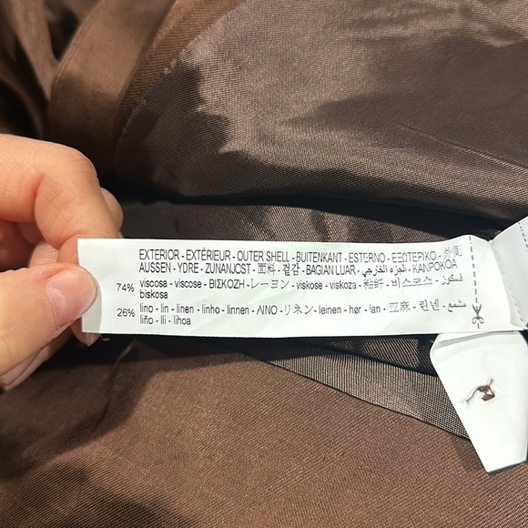 ZARA NEW Oversized Blazer Brown SS22 Size M Satin Effect Bloggers Favorite - Picture 12 of 12
